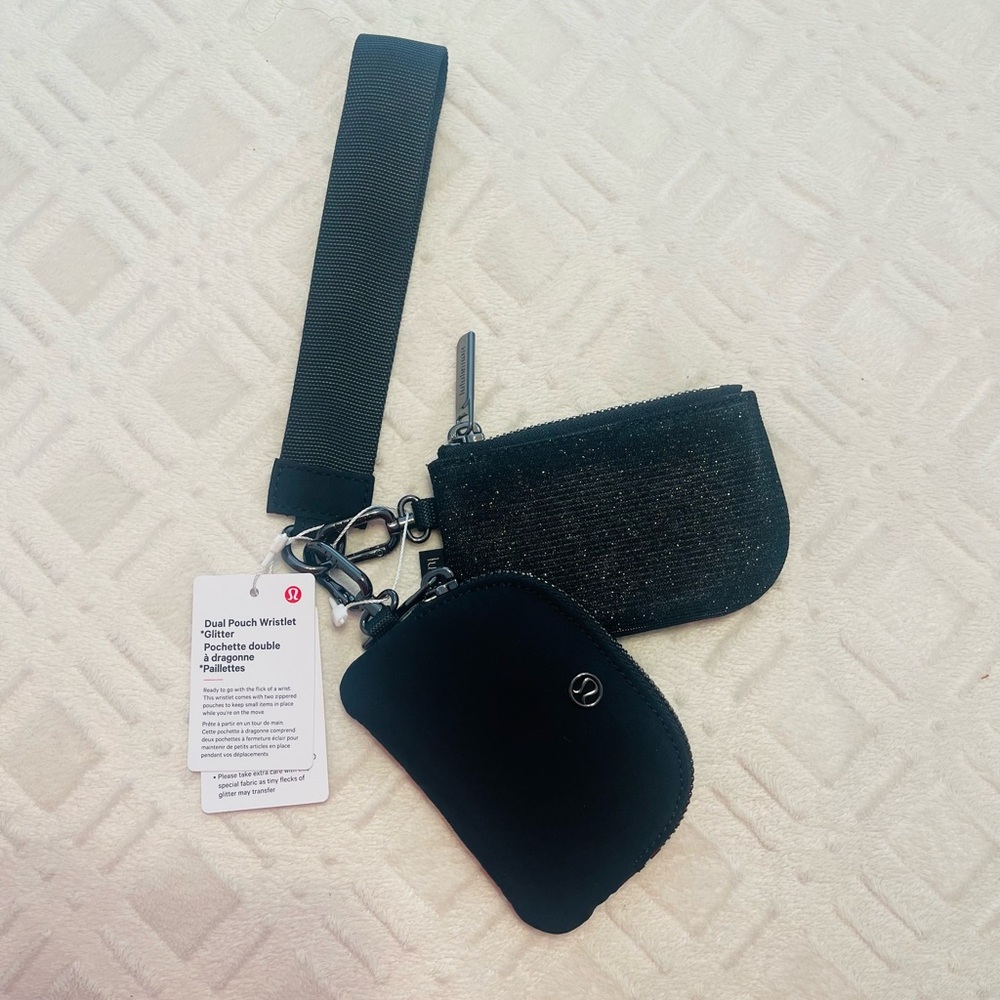 Lululemon Athletica Black Dual Glitter Wristley